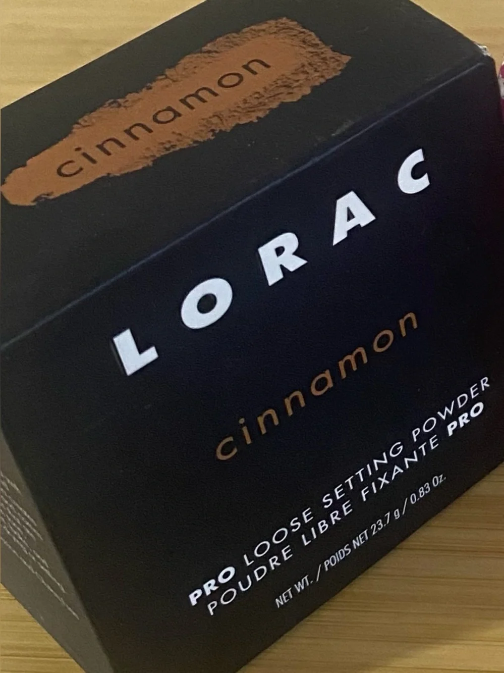 LORAC Cinnamon Pro Loose Setting Powder - Black & Brown Packaging